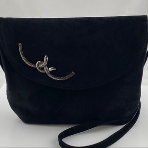 SOLD Vintage Sergio Rossi Black Suede Body Purse
